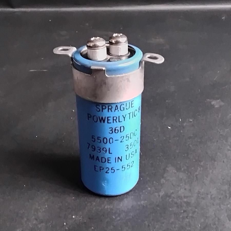 Used SPRAGUE POWERLYTIC 36D5500-25DC ELECTROLYTIC  CAPACITOR ($4 OBO)