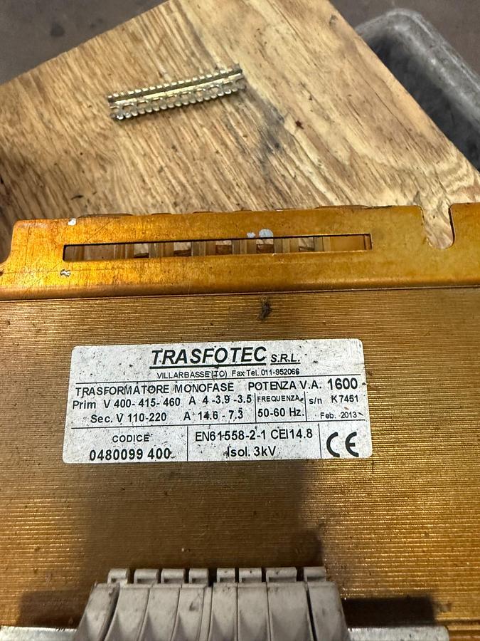 Used TRASFOTEC EN61558-2-1 TRANSFORMER