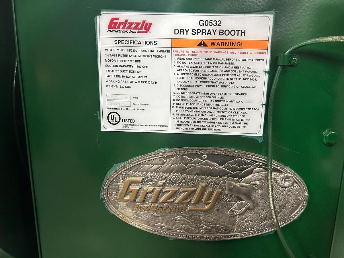 Used Grizzly G0532 Dry Spray Booth ($2,500 OBO)