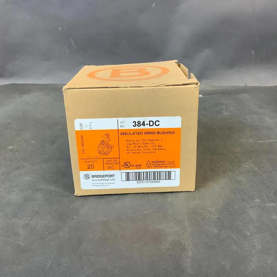 BRIDGEPORT 384-DC 1-1/4" INSULATED GROUND BUSHING - BOX OF 20 ($50 OBO)