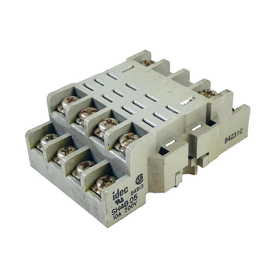 Used IDEC SH4B-05 14-PIN 4PDT BLADE RELAY SOCKET BASE 10A 300V DIN RAIL MOUNT