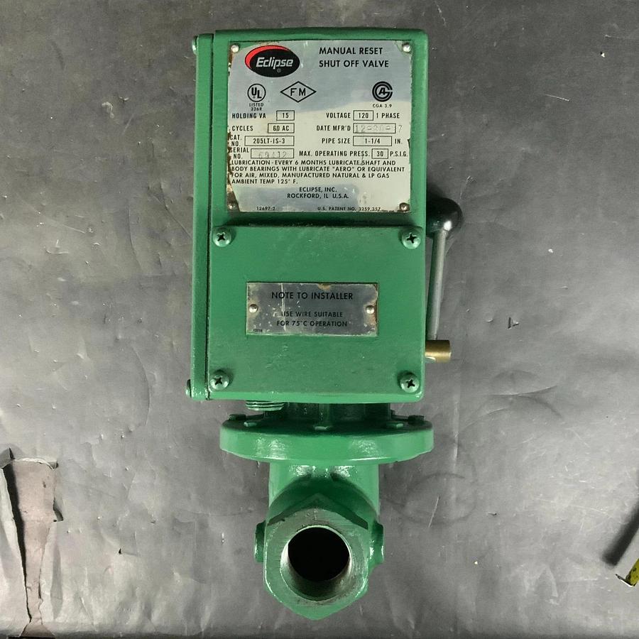 Used ECLIPSE 205LT-IS-3 MANUAL RESET SHUT-OFF VALVE ($750 OBO)