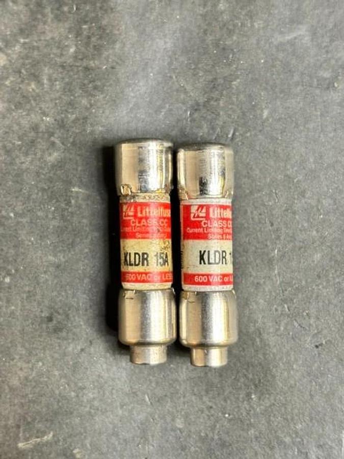 Used LITTELFUSE KLDR-15A FUSE - GROUP OF 2
