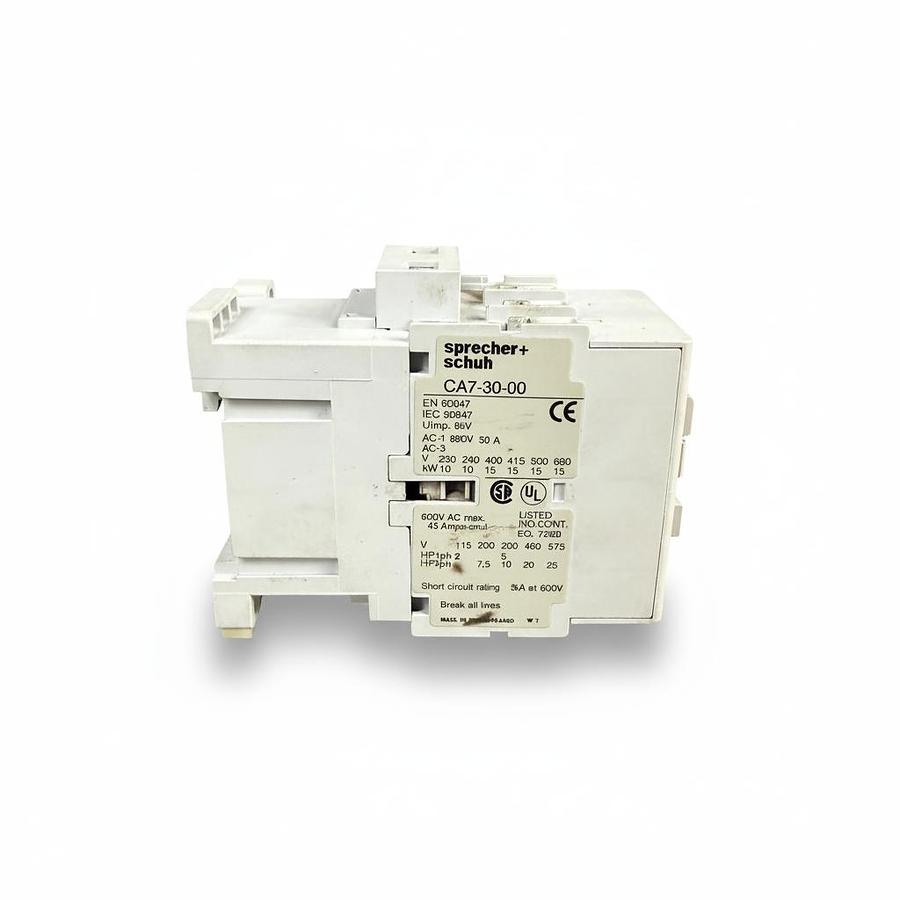 Used SPRECHER & SCHUH CA7-30-00 CONTACTOR 30 AMP 110/120VAC 50/60HZ INDUSTRIAL OEM