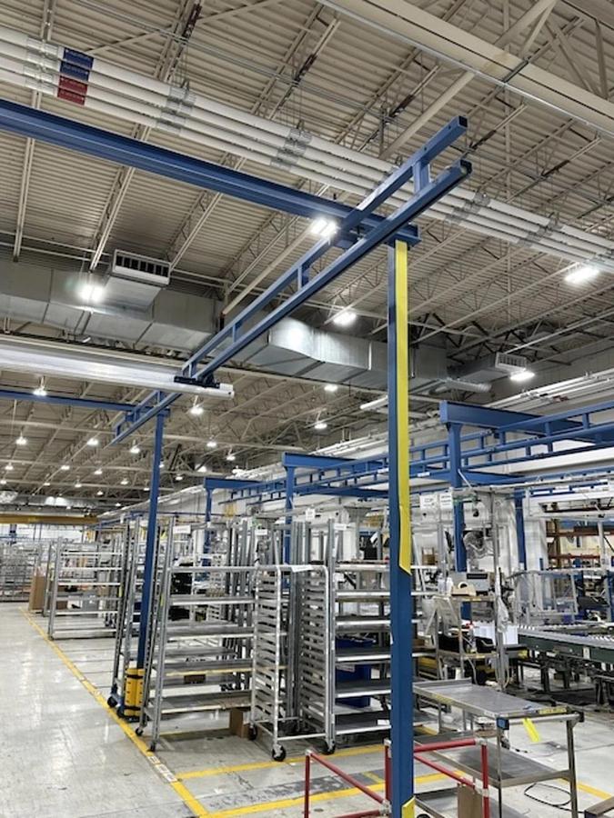 Used Bridge Crane-Gorbel 250lb CAP-20'-7" L x 16'-4 1/2" W x 11'-5 1/2" H ($7,800OBO)