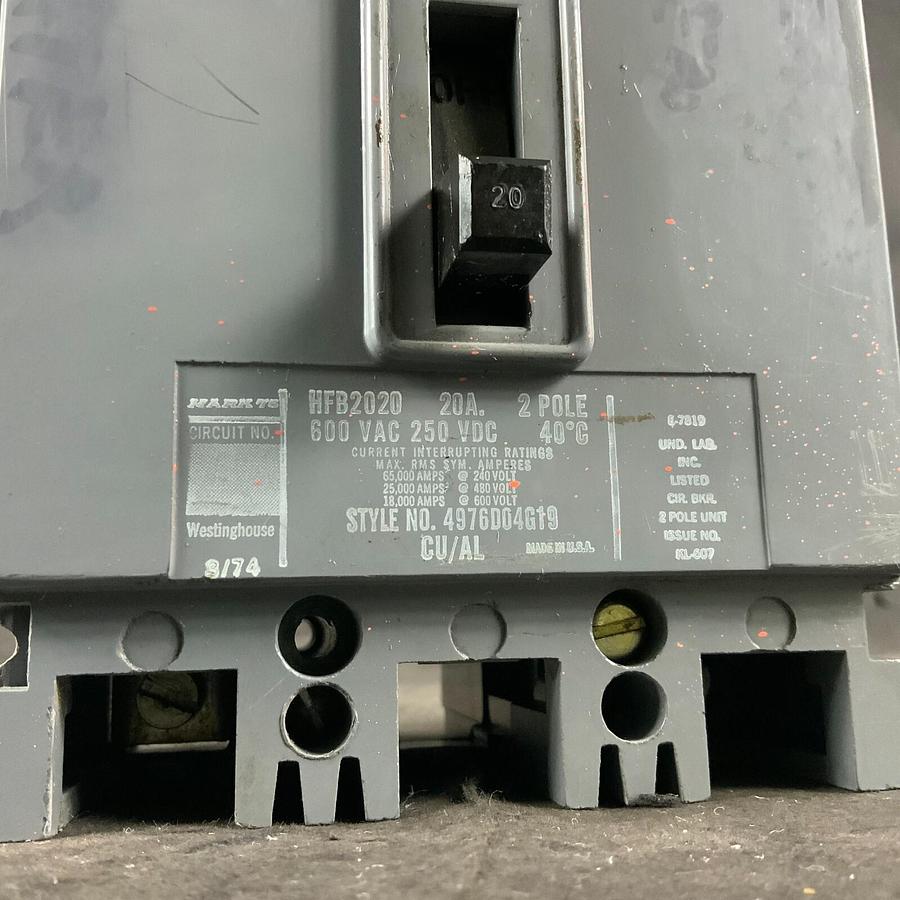 Used WESTINGHOUSE HFB2020 CIRCUIT BREAKER ($30 OBO)