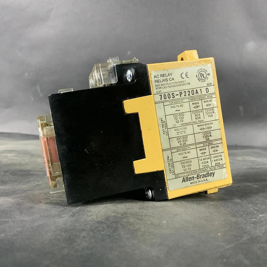 Used ALLEN BRADLEY 700S-P220A1 SER D SAFETY CONTROL RELAY ($30 OBO)