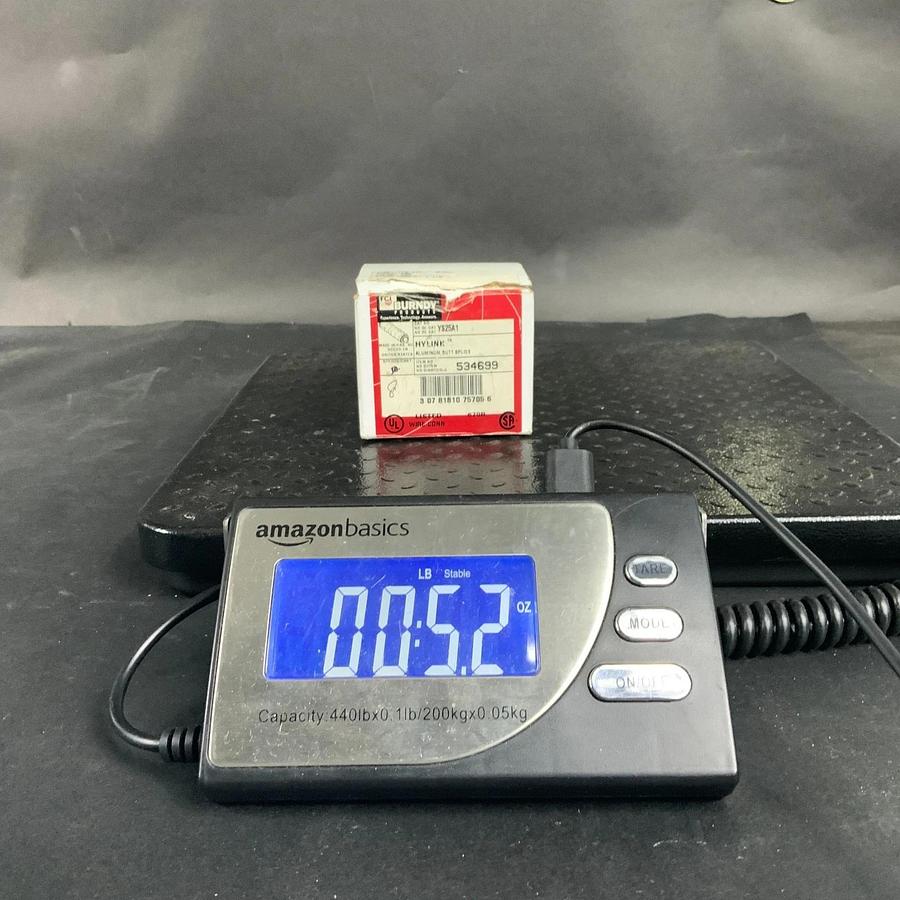 BURNDY YS25A1 HYLINK ALUMINUM BUTT SPLICE - QTY 8 ($45 OBO)