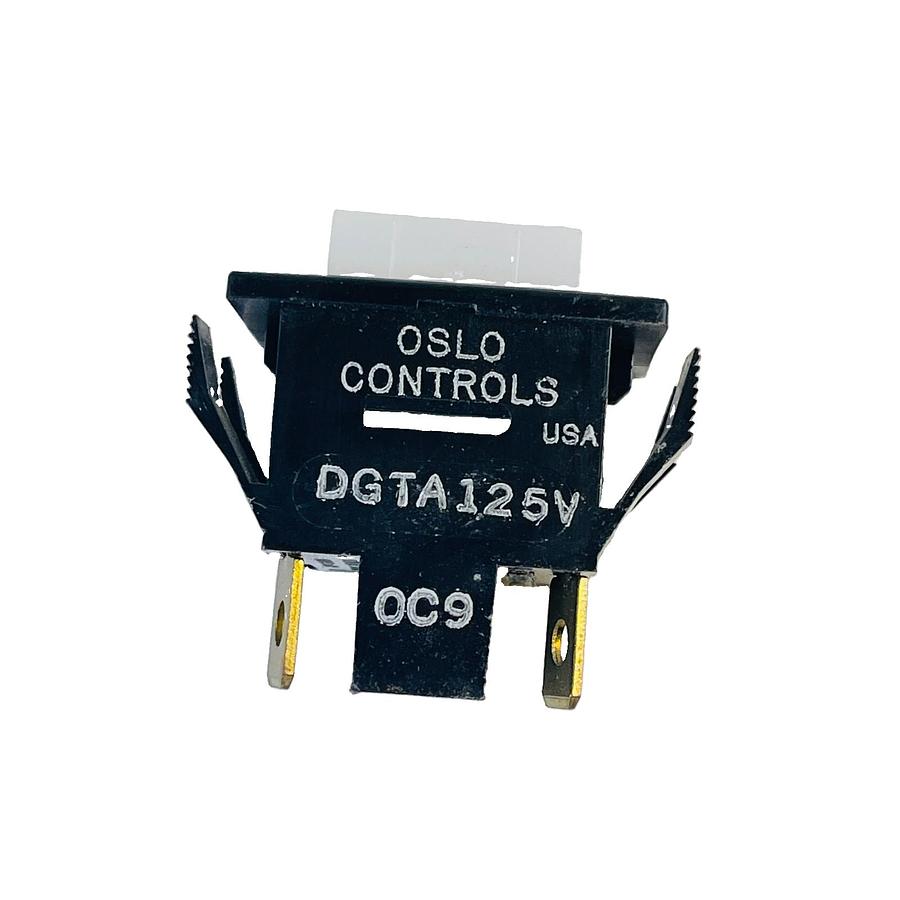 Used OSLO CONTROLS DGTA125V ILLUMINATED PUSHBUTTON SWITCH 125V WHITE SQUARE LENS