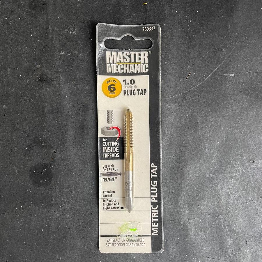 MASTER MECHANIC 789337 METRIC 6MM 1.0 THREAD PLUG TAP 13/64” TITANIUM