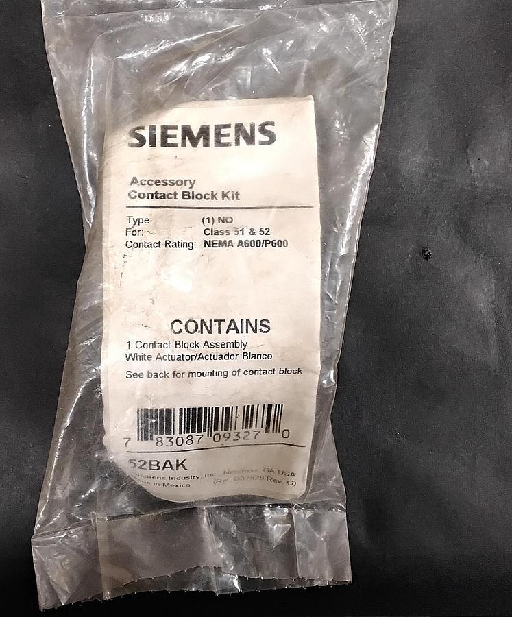 SIMENS ACCESSORY  CONTACT BLOCK KIT 52BAK SERIES ($22 OBO)