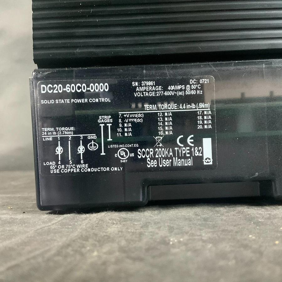 WATLOW DC20-60C0-0000 SOLID STATE POWER CONTROL ($275 OBO)