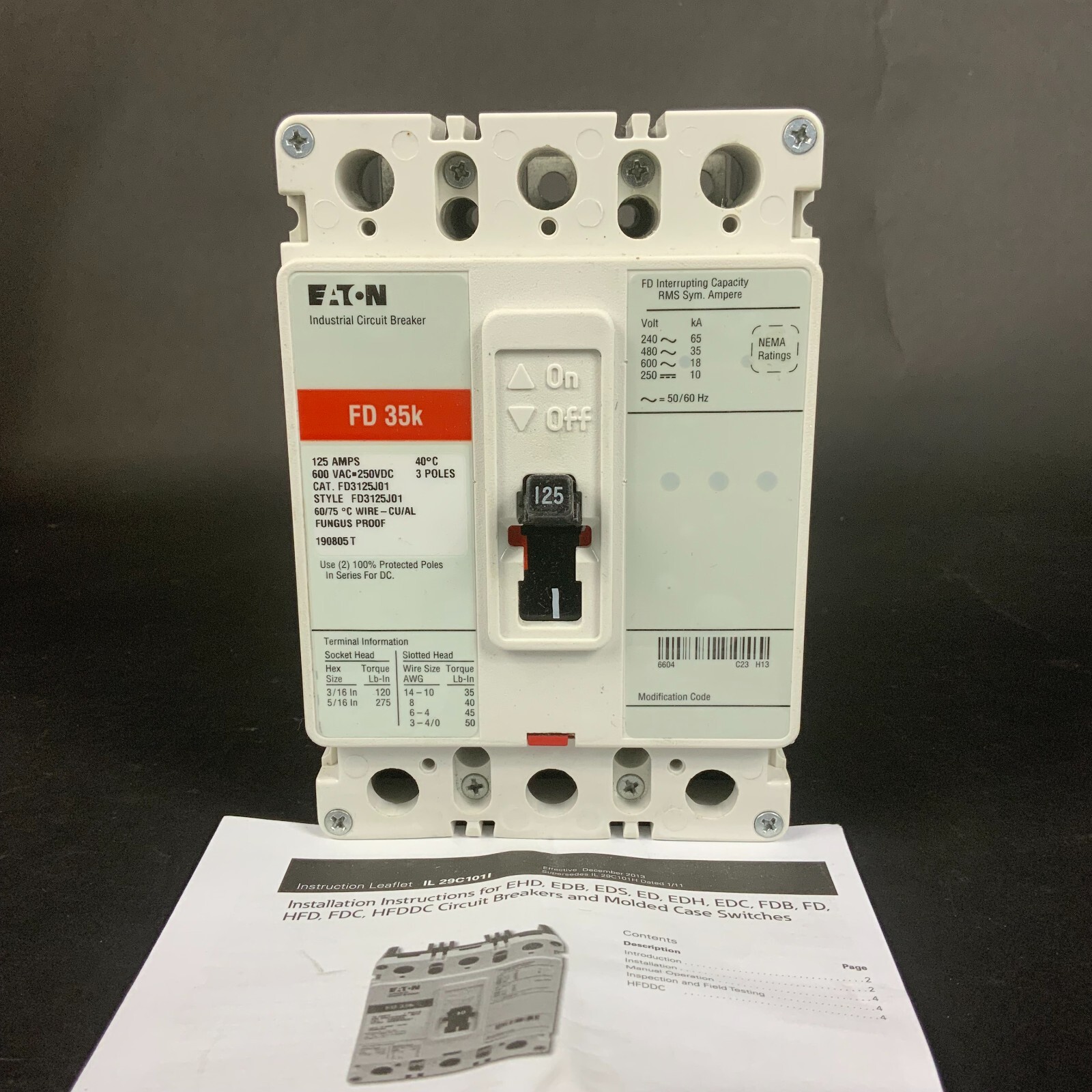EATON FD3125J01 CIRCUIT BREAKER - BRAND NEW IN BOX ($950 OBO)