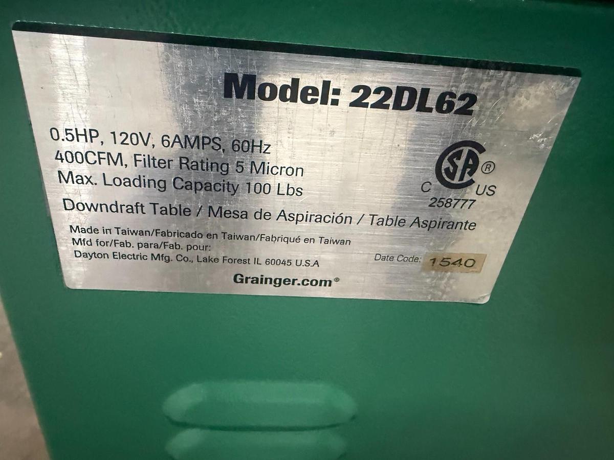 Used Downdraft Table, Dayton, Model 22DL62, 24"x24" ($2500 OBO)