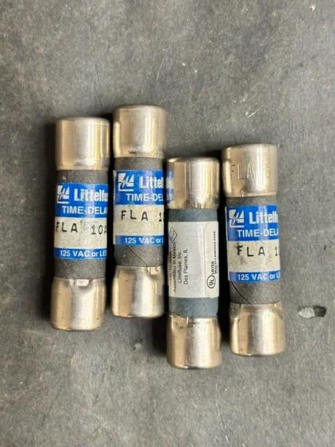 Used LITTELFUSE FLA-10A FUSES - GROUP OF 4