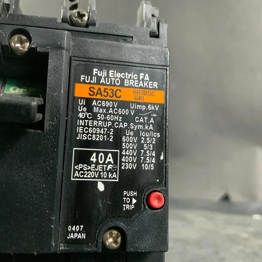 Used FUJI ELECTRIC SA53C BB3BSC-040 CIRCUIT BREAKER ($30 OBO)