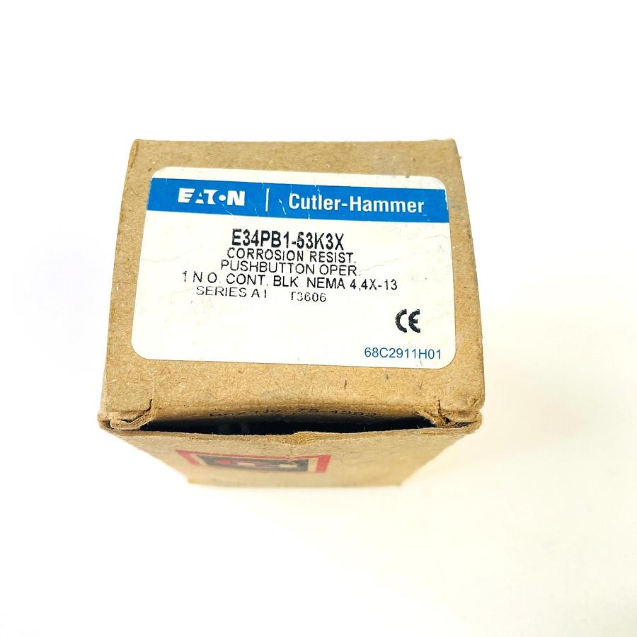 Used CUTLER HAMMER E34PB1-53K3X SER A1 PUSHBUTTON OPERATE 1 N.O. CONTACT BLOCK NEMA
