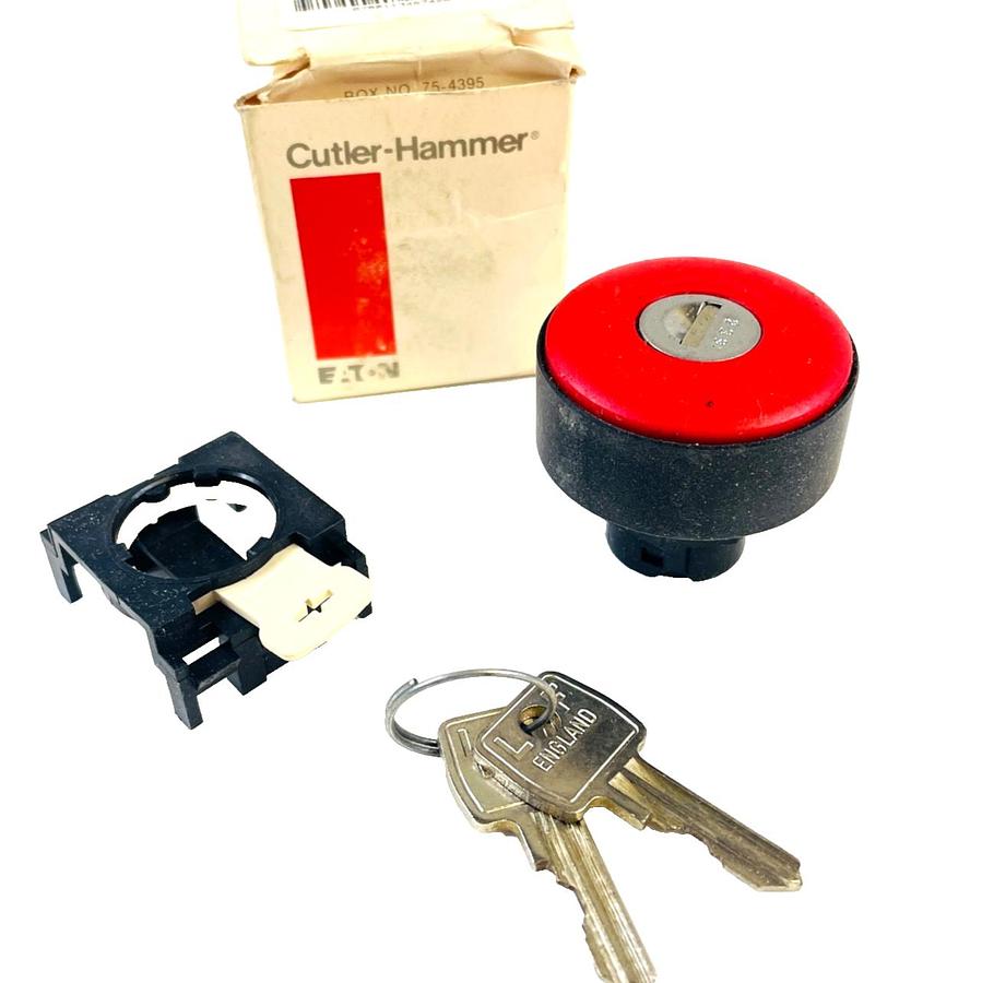 Used CUTLER HAMMER E22GB2 MUSHROOM PUSHBUTTON 40MM RED NEMA 4X LATCH-IN-KEY