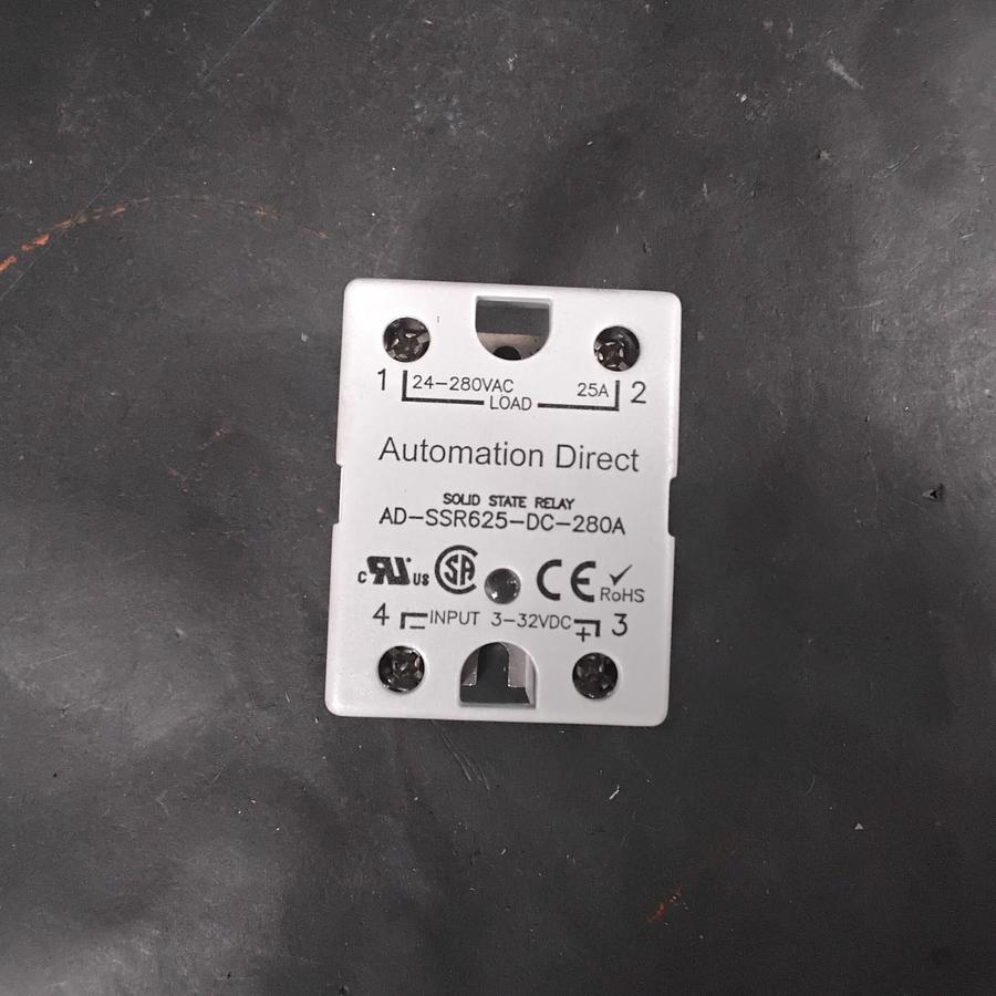 Used AUTOMATION DIRECT AD-SSR625-DC-280A SOLID STATE RELAY ($14 OBO)