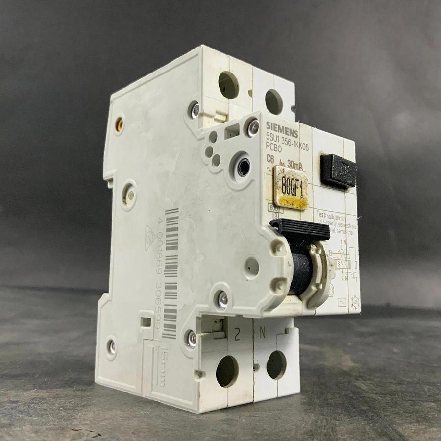 Used SIEMENS 5SU1-356-1KK06 RCBO C6 CIRCUIT BREAKER ($25 OBO)