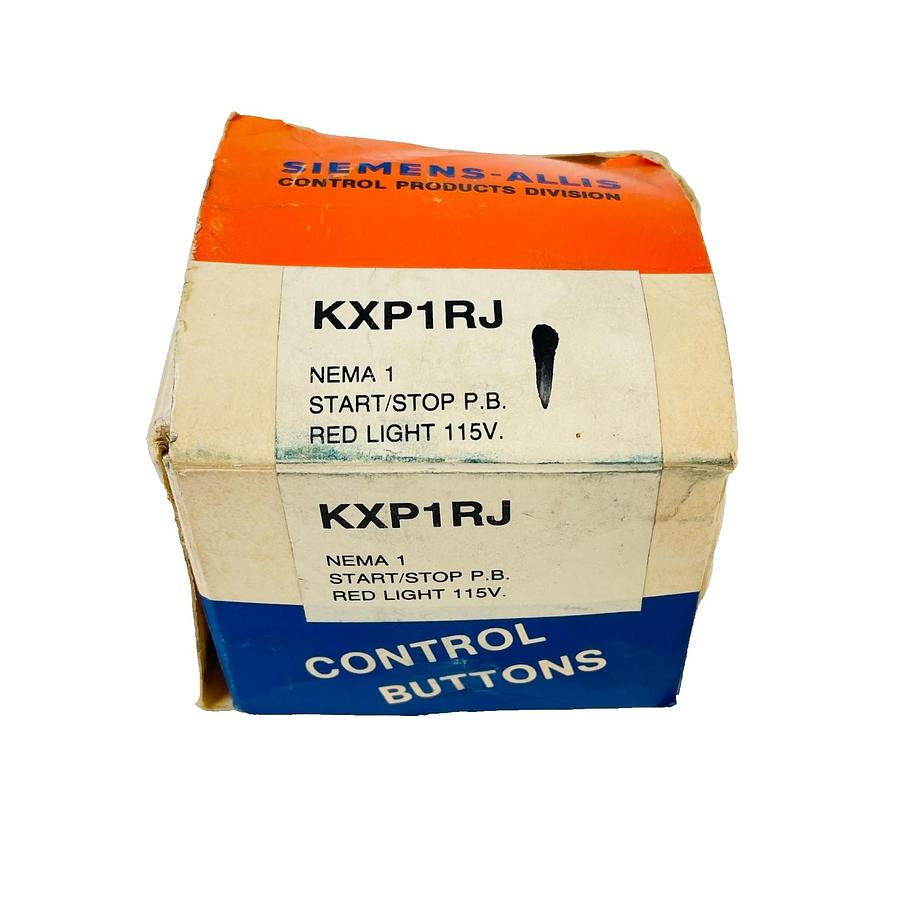 Used SIEMENS ALLIS KXP1RJ START STOP PUSHBUTTON NEMA 1 RED LIGHT 115V NEW OPEN BOX