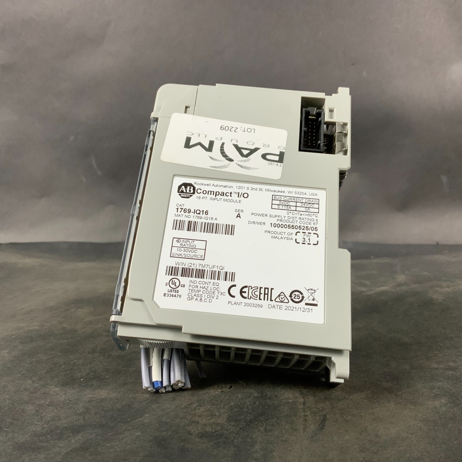 Used ALLEN BRADLEY 1769-IQ16 SER A INPUT MODULE ($35 OBO)
