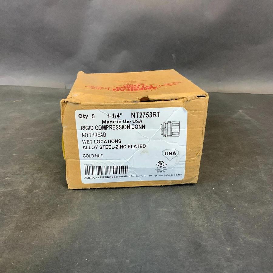 AMFICO NT2753RT 1-1/4" RIGID COMPRESSION CONNECTOR - BOX OF 5 ($45 OBO)