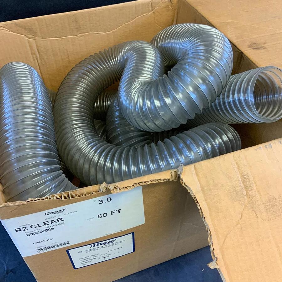 Used FLEXAUST R2 CLEAR DUCT HOSE 22FT 3" ID ($50 OBO)