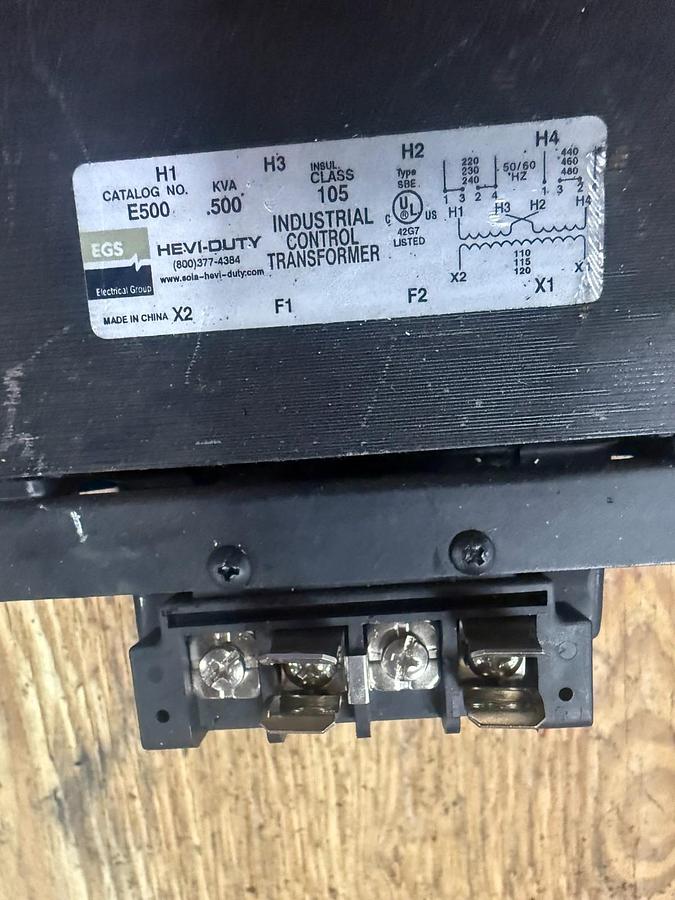 Used EGS HEVI-DUTY E500 TRANSFORMER