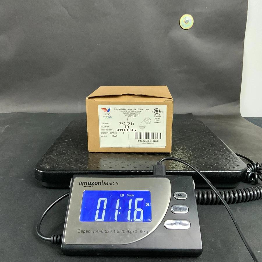 AFC FITTINGS 0093-10-GY 3/4” CONNECTORS ($30 OBO) - LOT OF 10