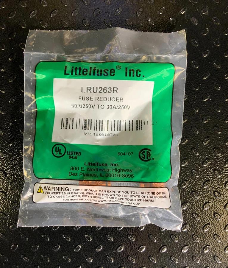 Used LITTELFUSE LRU 263R FUSE REDUCERS ($28.99 OBO NEW IN BAG/COUPLE)