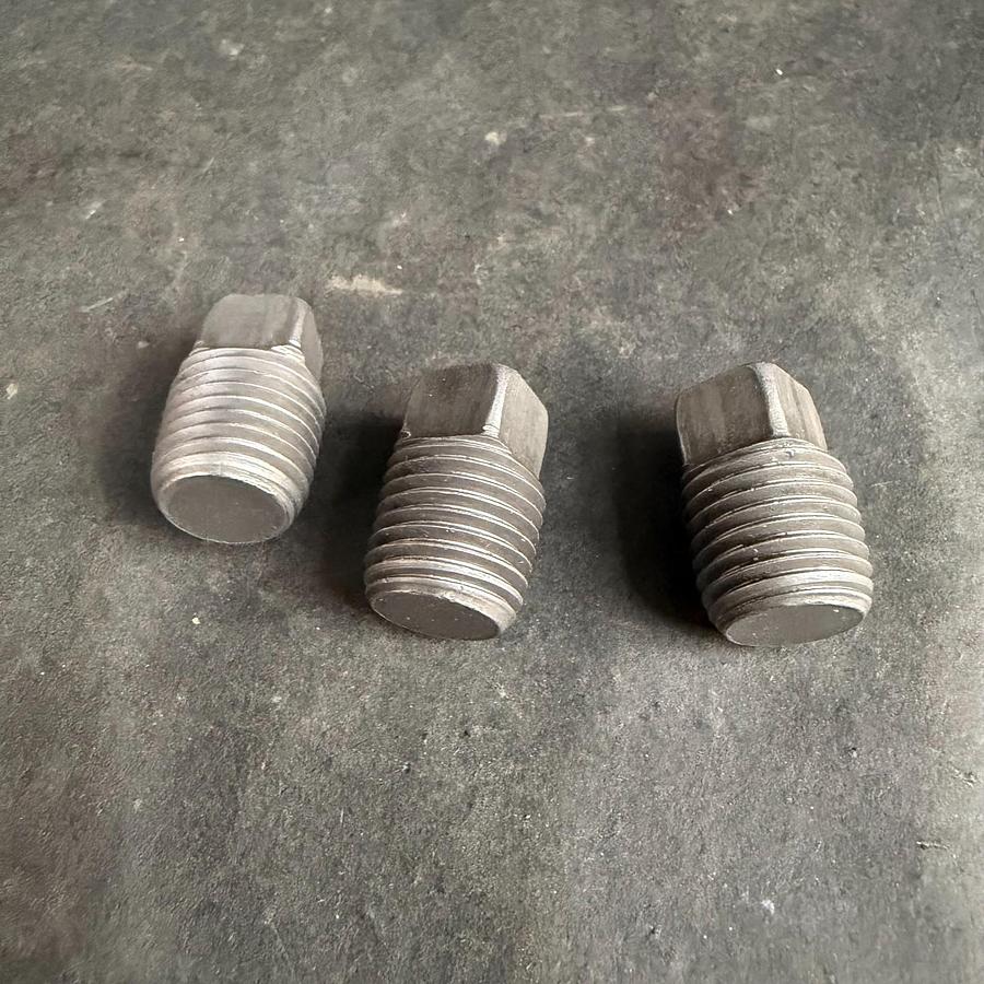 Used MSC 1/4” BLK SQUARE HEAD PLUG - SET OF 3