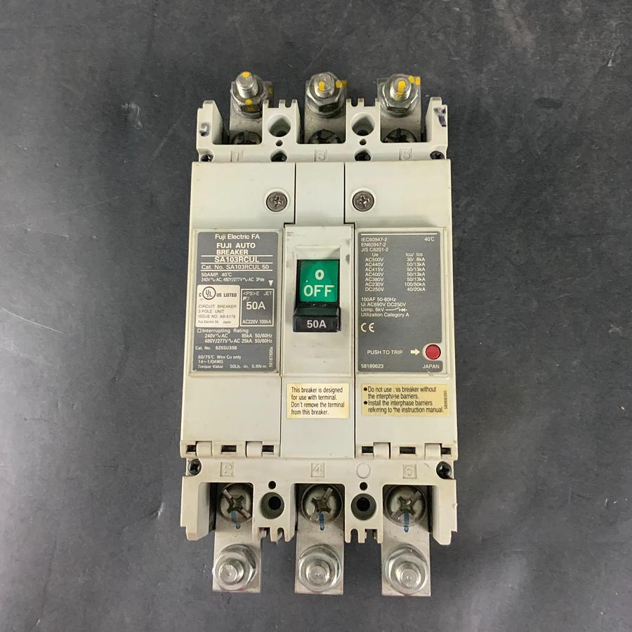 Used FUJI ELECTRIC SA103RCUL-50A CIRCUIT BREAKER ($40 OBO)