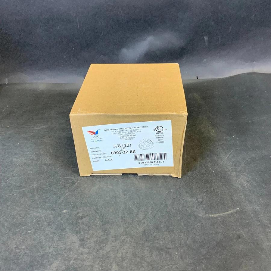 Used ARLINGTON NMLT38BL NON-METALLIC LIQUIDTIGHT CONNECTOR - BOX OF 25 ($20 OBO)