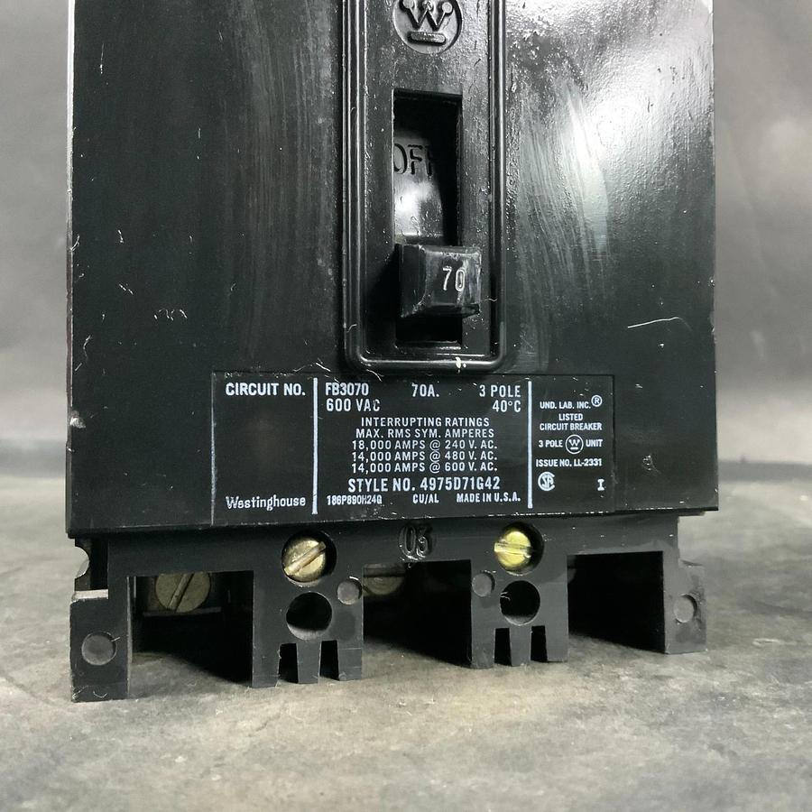 Used WESTINGHOUSE FB3070 CIRCUIT BREAKER ($50 OBO)