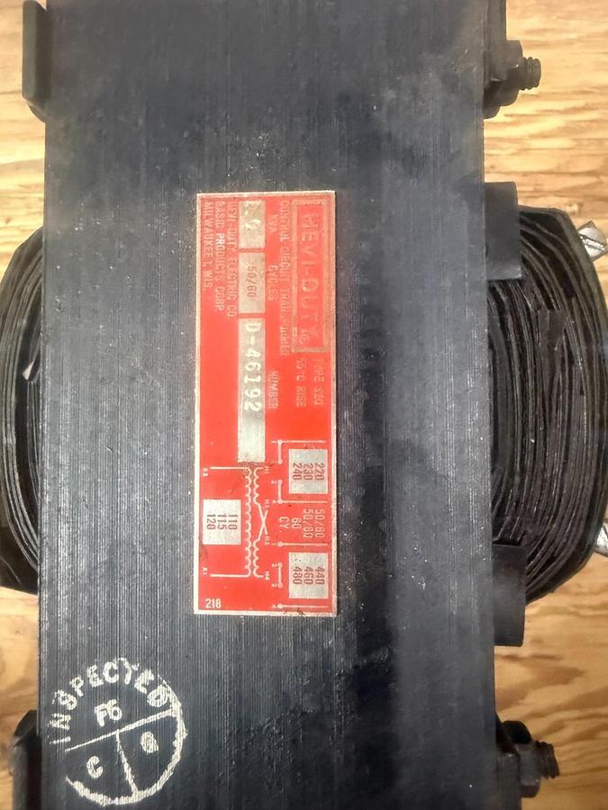 Used HEVI-DUTY D-46192 TRANSFORMER ($250 OBO)