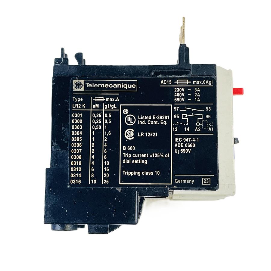 Refurbished TELEMECANIQUE LR2K 0308 OVERLOAD RELAY 1.8-2.6A 690V CLASS 10