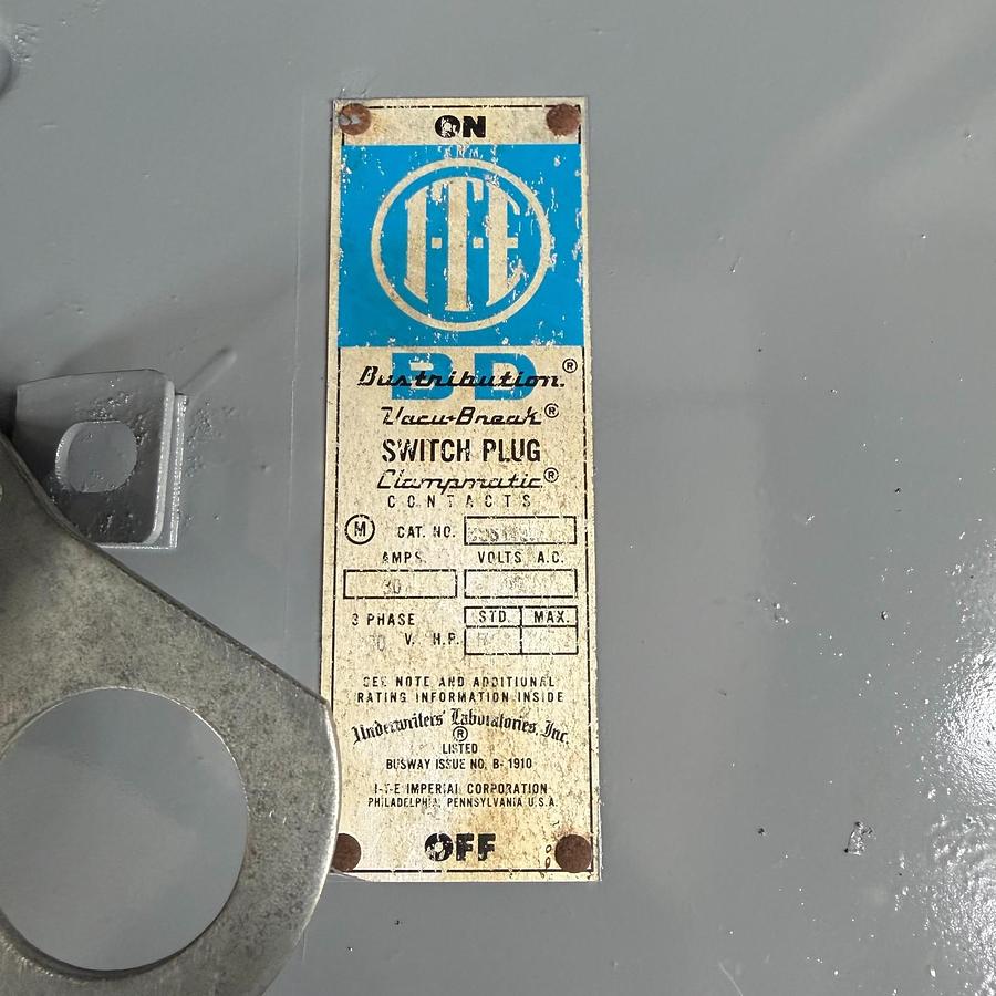Used ITE BOS14351 SWITCH PLUG