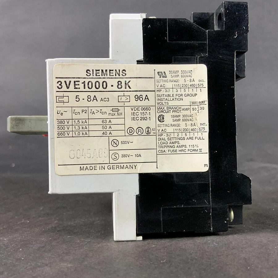 Used SIEMENS 3VE1000-8K MOTOR STARTER ($10 OBO)