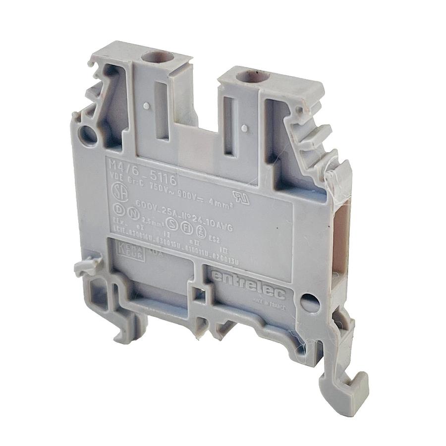 Used ABB ENTRELEC M4/6-5116 DIN RAIL TERMINAL BLOCK 600V 25A 24-10 AWG (LOT OF 12)