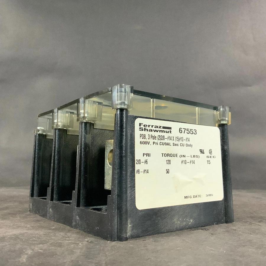 Used FERRAZ SHAWMUT 67553 DISTRIBUTION BLOCK ($35 OBO)