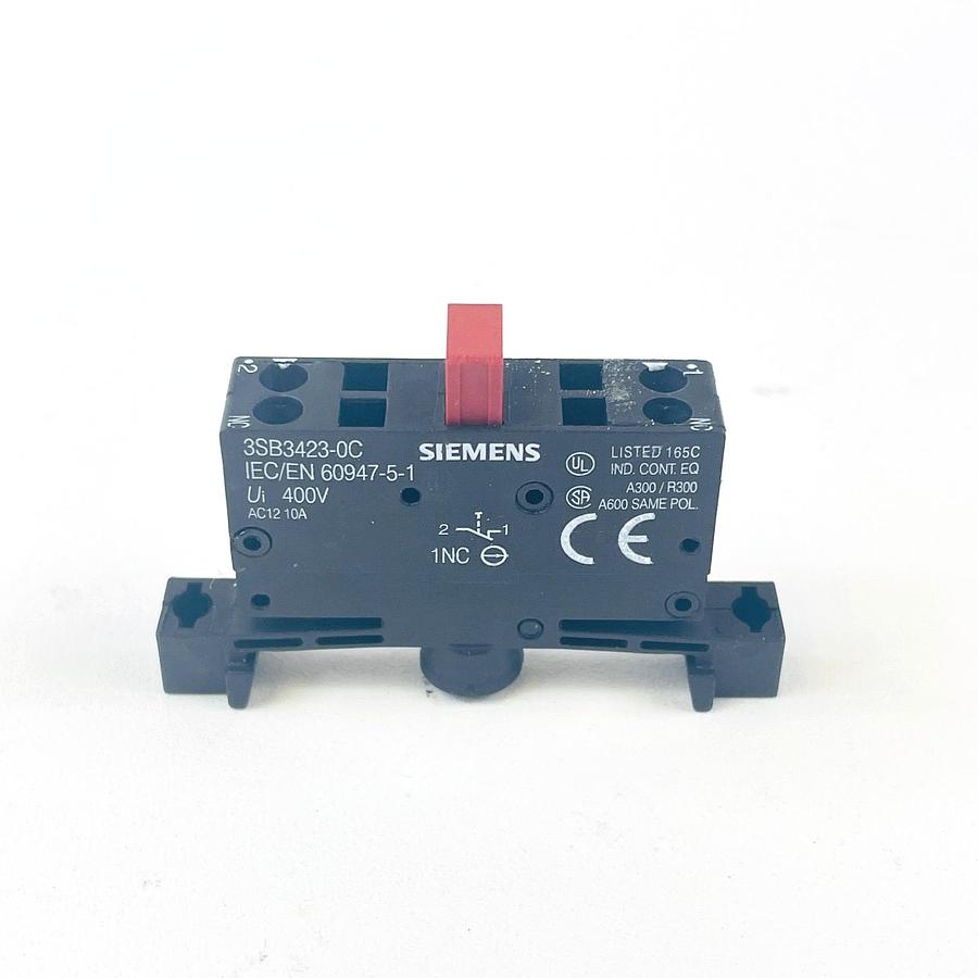 Used SIEMENS 3SB3423-0C CONTACT BLOCK CONTROL SWITCH PUSHBUTTON INDUSTRIAL