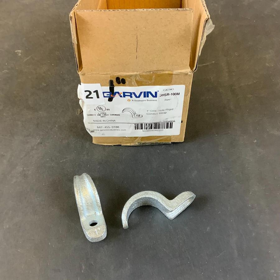 Used GARVIN OHSR-100M 1” ONE HOLE RIGID CONDUIT STRAP - BOX OF 21 ($15 OBO)