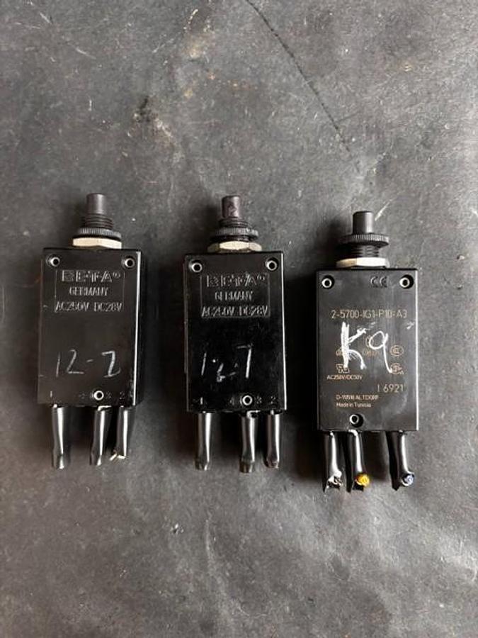 Used ETA 2-5700-IG1-P10-A3 THERMAL CIRCUIT BREAKER - GROUP OF 3 ($18 OBO)