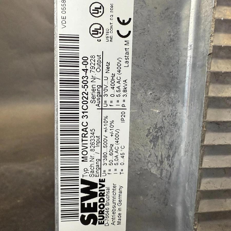 Used SEW EURODRIVE MOVITRAC 31C022-503-4-00 FREQUENCY INVERTER DRIVE ($400 OBO)