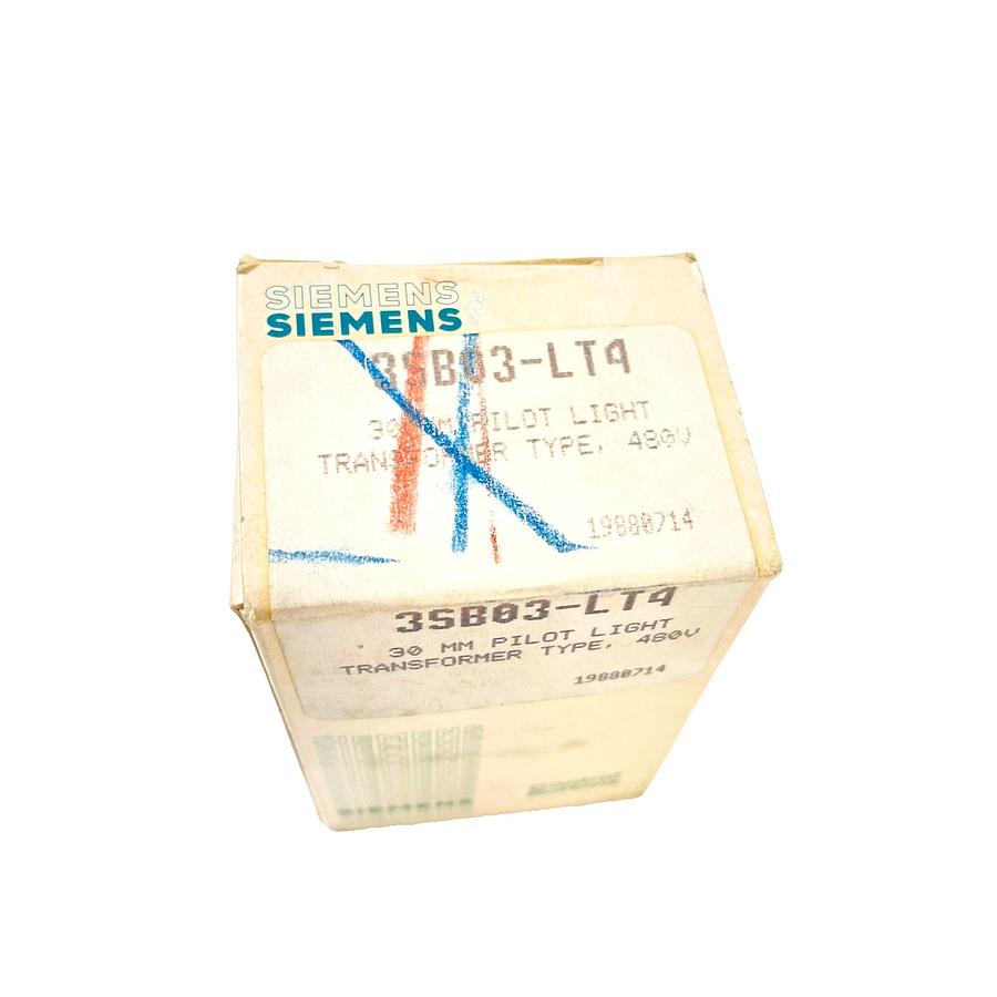 Used SIEMENS 3SB03-LT4 PILOT LIGHT 30MM TRANSFORMER TYPE 480V NEW OPEN BOX