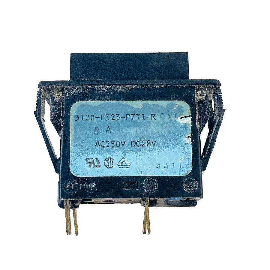 Used E-T-A 3120-F323-P7T1-R01L 8A 250VAC 28VDC BLACK ROCKER THERMAL BREAKER 2-POLE