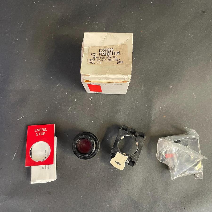 Used CUTLER HAMMER E22EB2B EXTENDED PUSHBUTTON 25MM NON-ILLUMINATED NEMA 4X OEM NEW