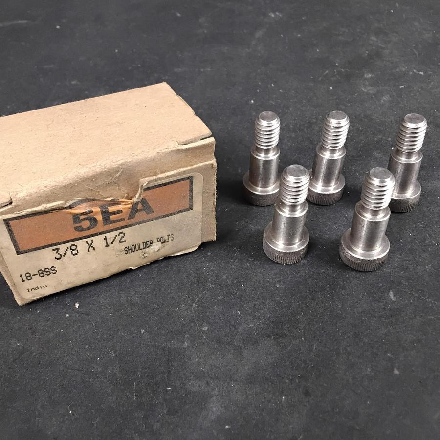 Used BOX OF 5 SHOULDER BOLTS 3/8-INCH BY 1/2-INCH ($7 OBO)