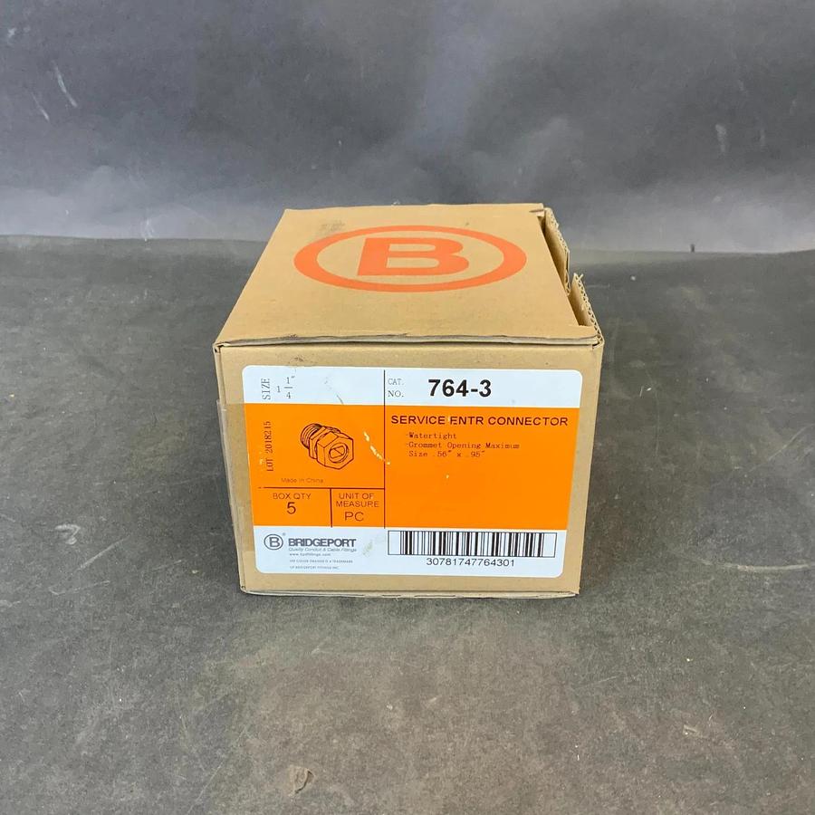 BRIDGEPORT 764-3 1-1/4” SERVICE ENTRANCE CONNECTOR - BOX OF 5 ($75 OBO)